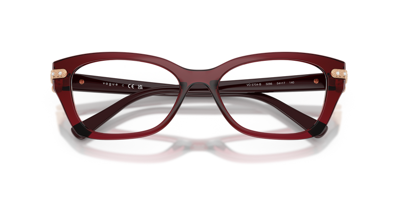 Vogue Eyewear VO5704B in Transparent Bordeaux / Demo Lens (3286) - Alternate View