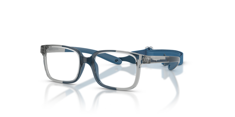 Vogue Junior VY2016 in Transparent Grey/Blue Rubber - Front View