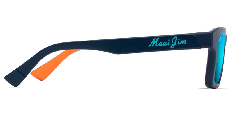 Maui Jim Kahiko in Matte Dark Blue / Blue Hawaii (B635-03) - Temple Detail