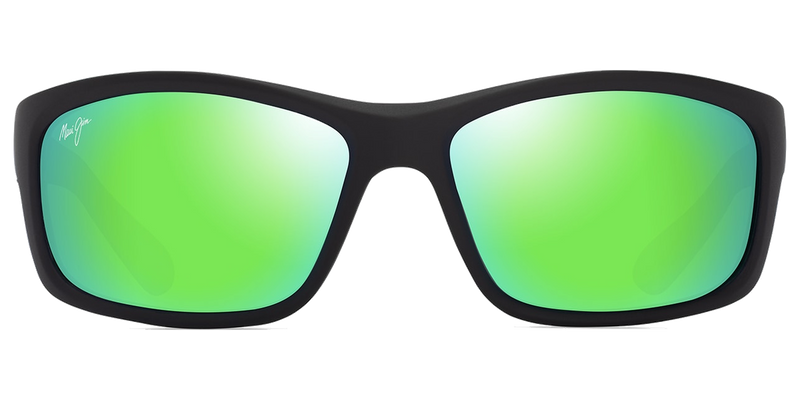 Maui Jim Kanaio Coast in Matte Black / Green / MAUIGreen® (GM766-02) - Temple Detail
