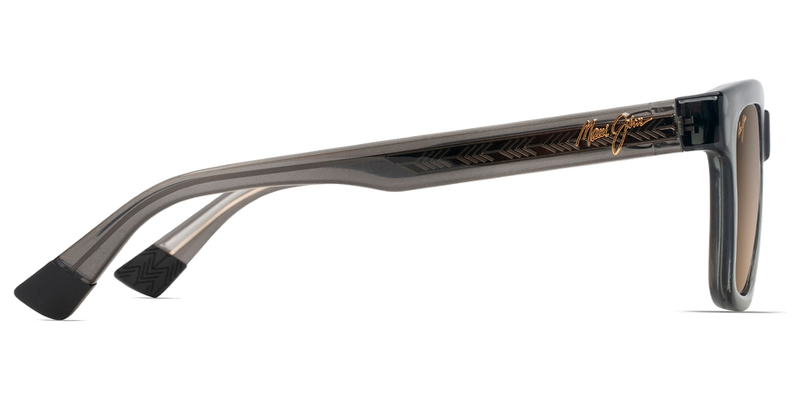 Maui Jim Hanohano in Shiny Trans Dark Grey / HCL® Bronze (HS644-14) - Temple Detail