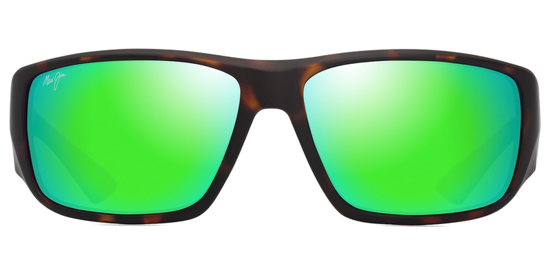 Maui Jim Keha Asian Fit in Matte Dark Havana / MAUIGreen® (GM664-10) - Temple Detail