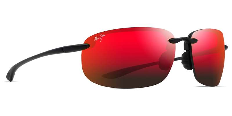 Maui Jim Ho‘okipa XLarge in Matte Black / HAWAII LAVA™ (RM456-02A) - Temple Detail
