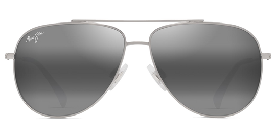 Maui Jim Hauoli XS - Shiny Silver with Black / Neutral Grey (589-17)