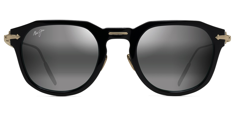Maui Jim Alika in Black with Gold / Neutral Grey (837-02) - Front View