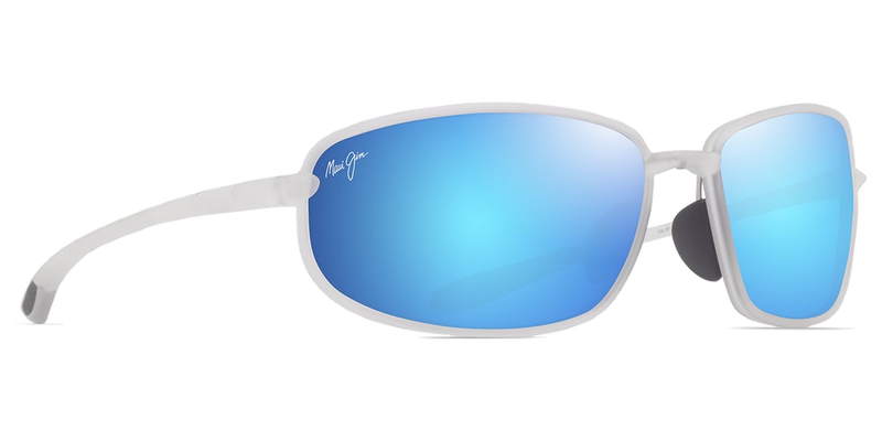 Maui Jim Ho‘okipa R Lite in Matte Crystal / Blue Hawaii (B370-05) - Temple Detail