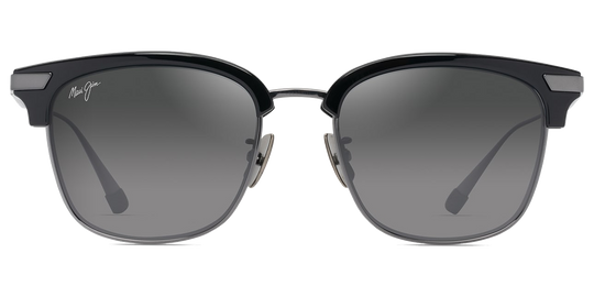 Maui Jim Kalaunu Asian Fit - Shiny Black with Dark Silver / Neutral Grey (GS629-02)