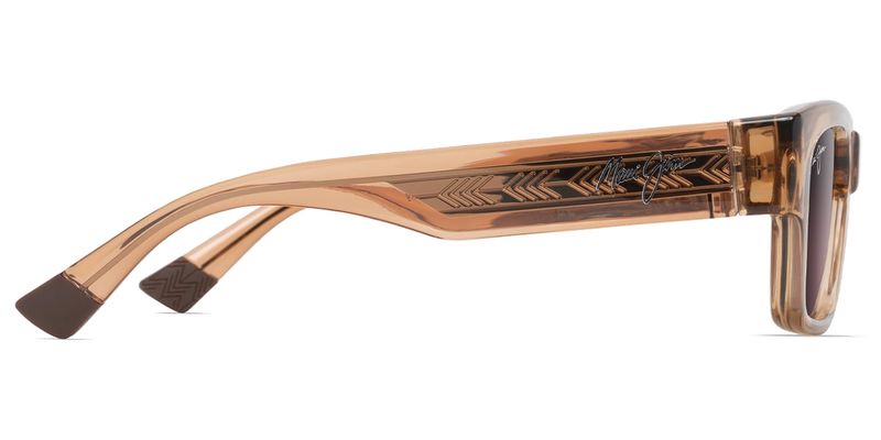 Maui Jim Kenui in Shiny Trans Light Tan / Maui Rose® (RS642-01) - Temple Detail