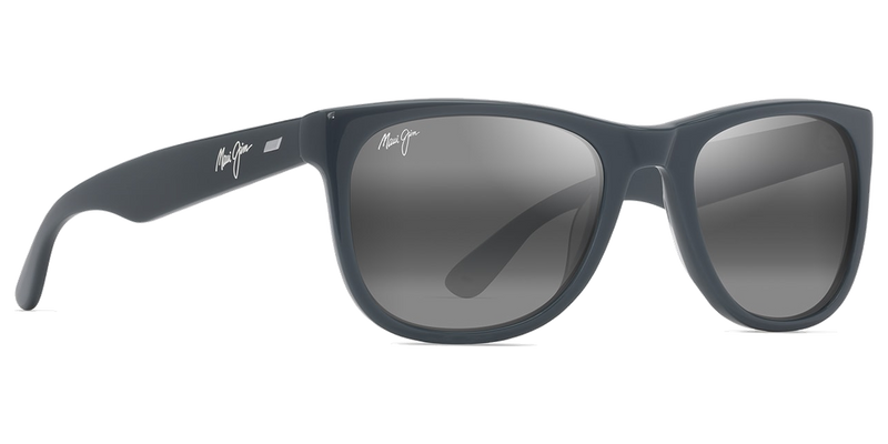 Maui Jim Kikonia in Shiny Solid Greyish Blue / Neutral Grey (692-03) - Temple Detail