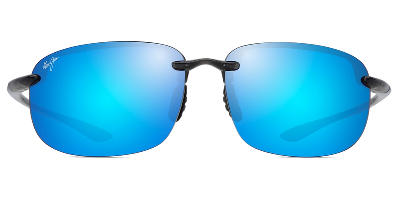 Maui Jim Ho‘okipa XLarge in Translucent Grey / Blue Hawaii (B456-14A) - Temple Detail