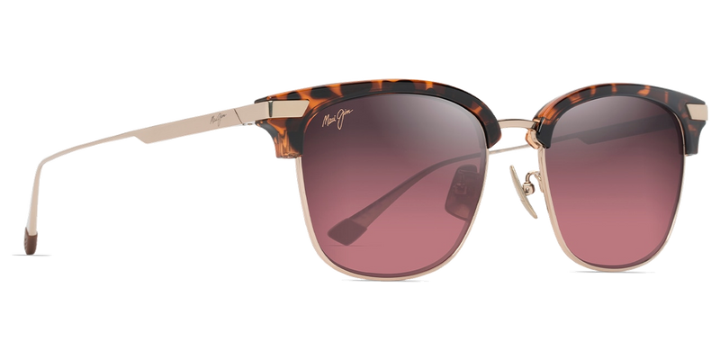 Maui Jim Kalaunu Asian Fit in Shiny Dark Havana with Gold / Maui Rose® (RS629-10A) - Temple Detail