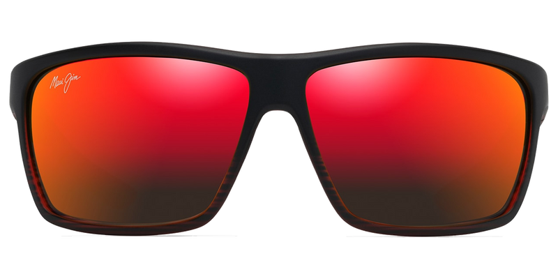 Maui Jim Alenuihaha in Burgundy Stripe / HAWAII LAVA™ (RM839-07C) - Temple Detail