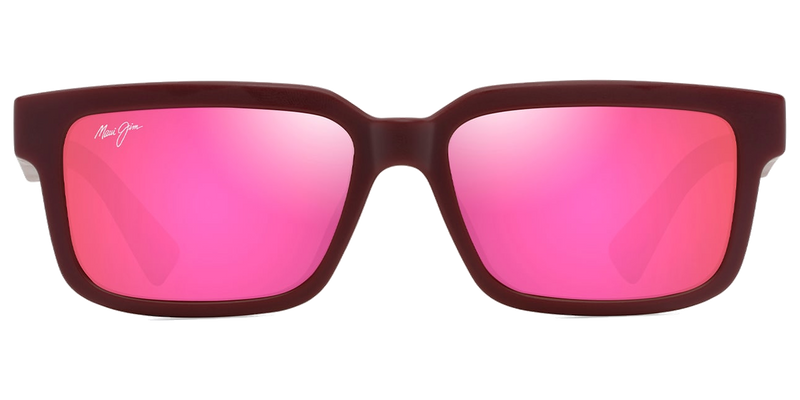 Maui Jim Hiapo Asian Fit in Matte Burgundy / MAUI Sunrise (P655-04) - Temple Detail
