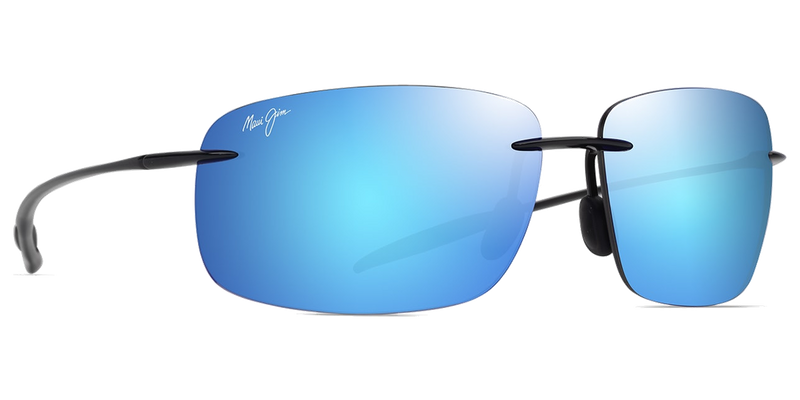 Maui Jim Breakwall in Shiny Black / Blue Hawaii (B422-02) - Temple Detail