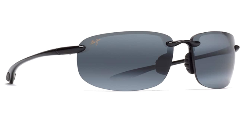 Maui Jim Ho‘okipa Asian Fit in Gloss Black / Neutral Grey (407N-02) - Side View