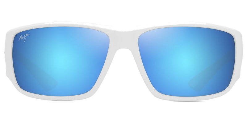 Maui Jim Keha Asian Fit in Matte White / Blue Hawaii (B664-05) - Temple Detail