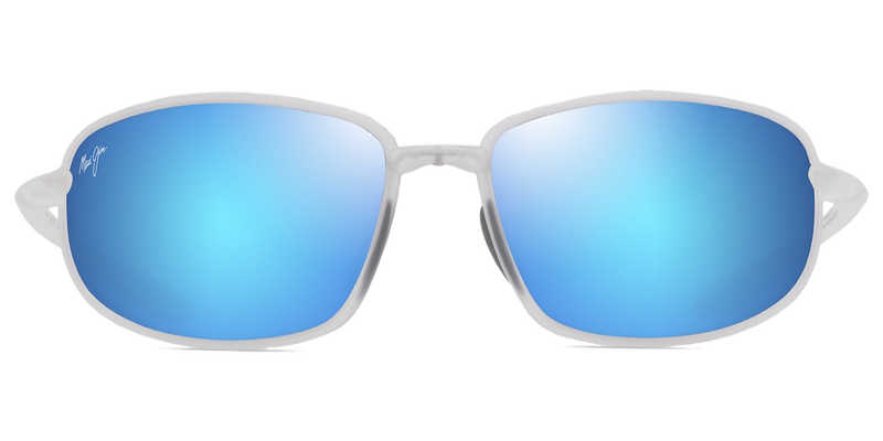 Maui Jim Ho‘okipa R Lite in Matte Crystal / Blue Hawaii (B370-05) - Temple Detail