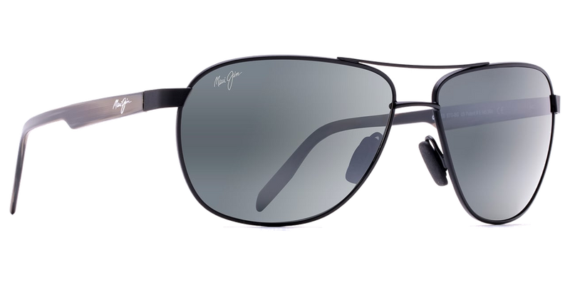 Maui Jim Castles in Matte Black / Neutral Grey (728-2M) - Side View
