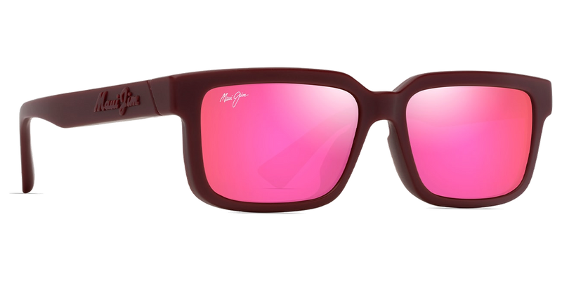 Maui Jim Hiapo Asian Fit in Matte Burgundy / MAUI Sunrise (P655-04) - Temple Detail