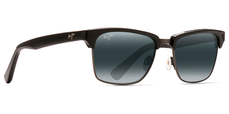 Maui Jim Kawika in Black Gloss with Antique Pewter / Neutral Grey (257-17C) - Side View