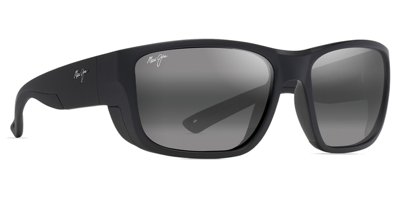 Maui Jim Amberjack in Matte Black with Black rubber / Neutral Grey (896-02) - Side View