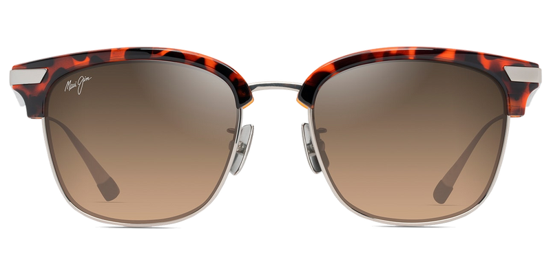 Maui Jim Kalaunu Asian Fit in Shiny Red Havana with Silver / HCL® Bronze (HS629-10) - Temple Detail