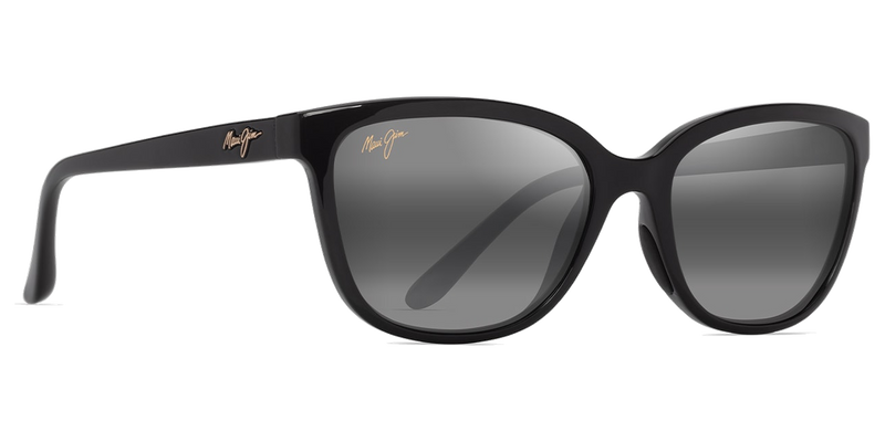 Maui Jim Honi in Shiny Black / Neutral Grey (758-02) - Side View