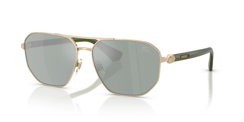 Burberry BE3166 in Light Gold / Petrol Green Mirror Silver (110982) - Front View