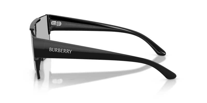 Burberry BE4291 in Black / Light Grey Tampo Silver (300169) - Temple Detail