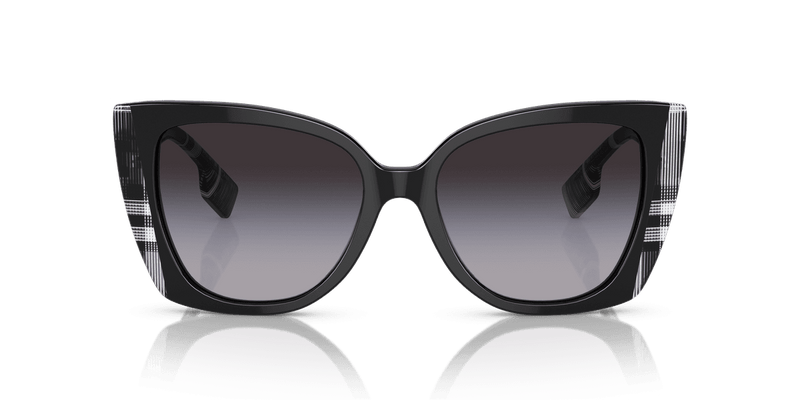 Burberry MERYL BE4393 in Black/Check White Black / Grey Gradient (40518G) - Front View