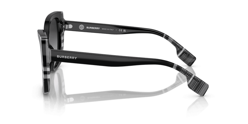 Burberry MERYL BE4393 in Black/Check White Black / Grey Gradient (40518G) - Front View