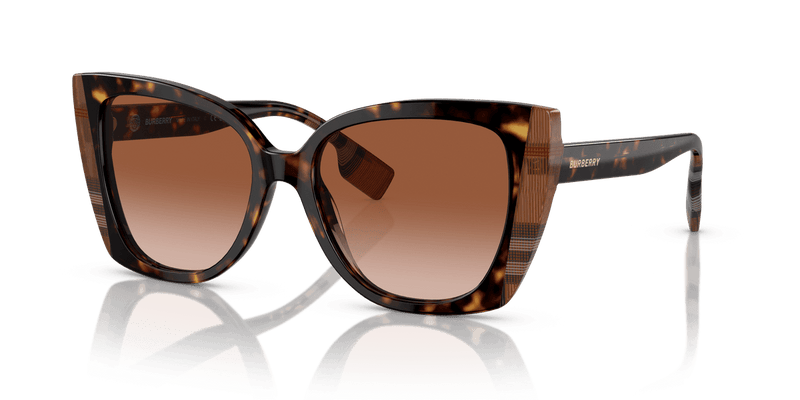 Burberry MERYL BE4393 in Dark Havana/Check Brown / Brown Gradient (405313) - Front View
