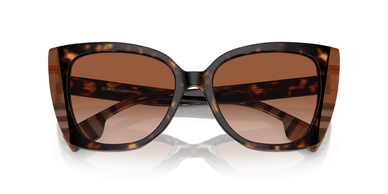 Burberry MERYL BE4393 in Dark Havana/Check Brown / Brown Gradient (405313) - Side View