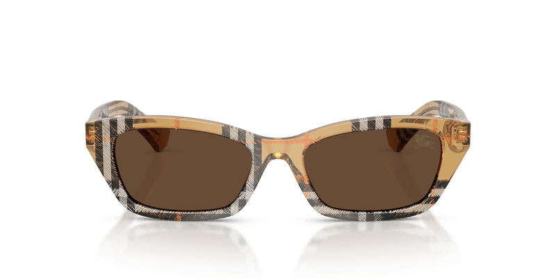Burberry BE4488 in Check Sand / Dark Brown - Temple Detail