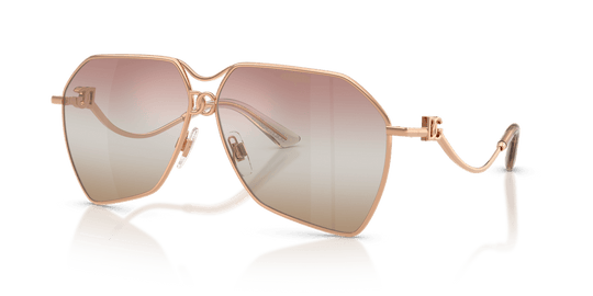 Dolce & Gabbana DG2326 - Rose Gold / Pink Gradient Brown Mirror (1298EL)
