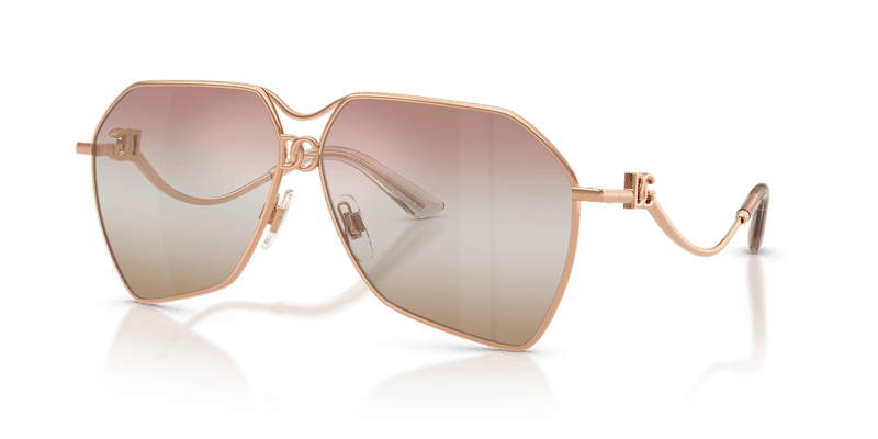 Dolce & Gabbana DG2326 in Rose Gold / Pink Gradient Brown Mirror (1298EL) - Front View