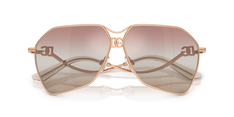 Dolce & Gabbana DG2326 in Rose Gold / Pink Gradient Brown Mirror (1298EL) - Side View