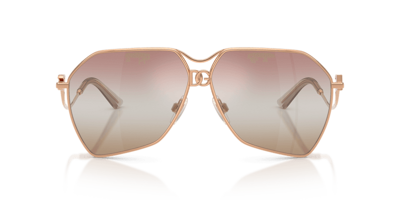 Dolce & Gabbana DG2326 in Rose Gold / Pink Gradient Brown Mirror (1298EL) - Back View