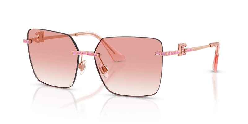 Dolce & Gabbana DG2332B in Rose Gold / Clear Gradient Pink (12988D) - Front View