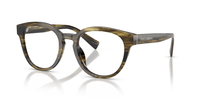 Dolce & Gabbana DG3421 in Striped Green / Demo Lens - Front View