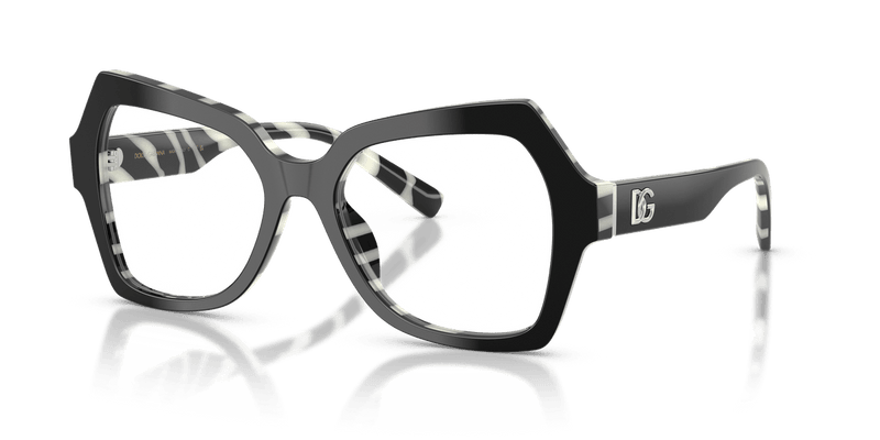 Dolce & Gabbana DG3429 in Black On Zebra / Demo Lens - Alternate View
