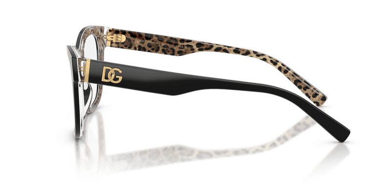 Dolce & Gabbana DG3430 in Black On Leo Brown / Demo Lens - Alternate View