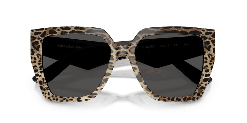 Dolce & Gabbana DG4438 in Leo Brown On Black / Dark Grey (316387) - Front View