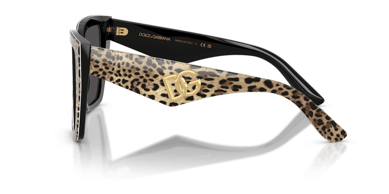 Dolce & Gabbana DG4438 in Leo Brown On Black / Dark Grey (316387) - Front View