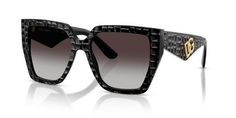 Dolce & Gabbana DG4438 in Black Texture Cocco / Grey Gradient (32888G) - Front View