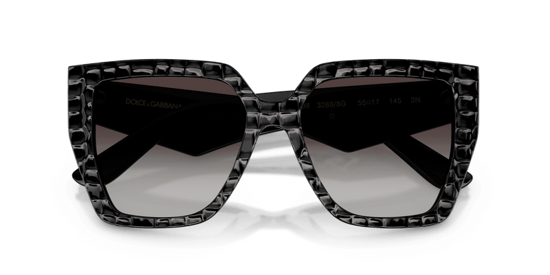 Dolce & Gabbana DG4438 in Black Texture Cocco / Grey Gradient (32888G) - Front View