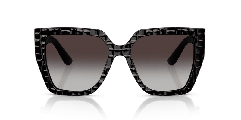 Dolce & Gabbana DG4438 in Black Texture Cocco / Grey Gradient (32888G) - Front View