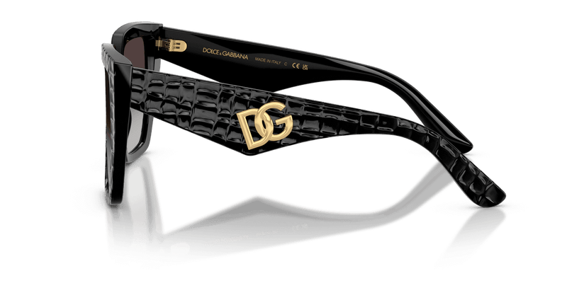 Dolce & Gabbana DG4438 in Black Texture Cocco / Grey Gradient (32888G) - Front View