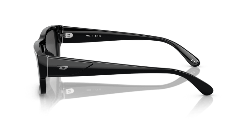 Diesel DL2003 in Shiny Black / Dark Grey - Side View