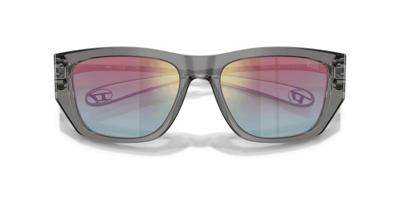 Diesel DL2006 in Transparent Dark Grey / Green Gradient Brown Mirror Red (2027B6) - Alternate View